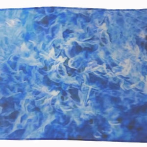 Blue Fire Worship Flag with Sewn in Rigid Flagpole