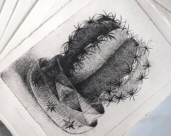 Cactus. Etching