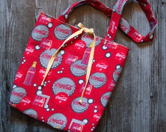 Coca-Cola® Pop Art Tote bag purse project bag vintage fabric