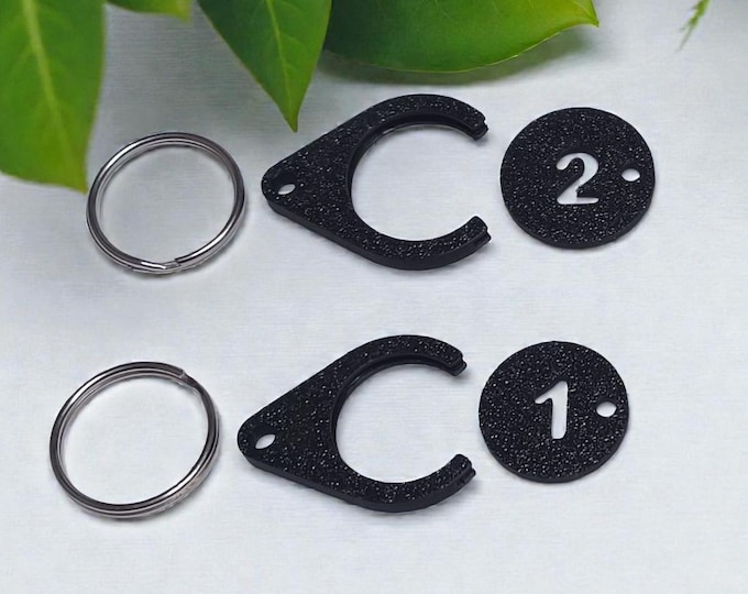 Shopping trolley token coin Set of key Fits  1 and 2 Euro coins metal ring included smart gift ideas 2 Full Sets + 4 Spare Coins