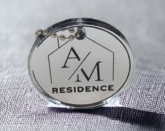 Modern new home keyring Personalised set of 2 Couples First Home  New House  Residance Luxury Gift His Hers Keychain Set Mirror Acrylic Wood