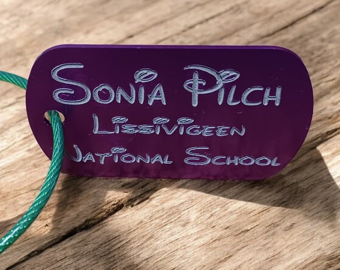 Indestructible Kids Bag Tag - School Backpack, Sports Bag, Locker ID, Sports Team Tags - Cool, Durable, Very Readable Text, Deep Engraving