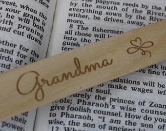 Personalised Gift for Her Grandma Wooden Bookmark, Mothers Day Gift, Thank You Present, Grandma Birthday Nanny set of 2