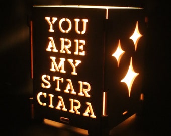 Gift for Girlfriend Boyfriend You Are My Star Personalized Name Message Birthday Valentine Anniversary Gift for Her Sentimental Tea lights