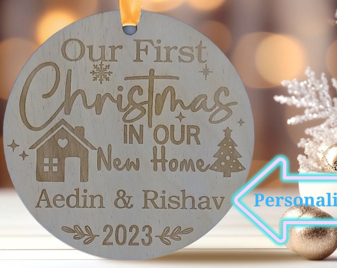 Our First Christmas in our new Home Ornament Mr and Mrs Name Married as Mr and Mrs Ornament Personalized Wooden