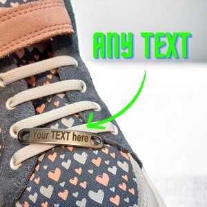 Personalized Shoe Tags Custom Shoelace Buckles Stainless Steel Tags Custom Metal Charms Perfect Gift for Runners back to school