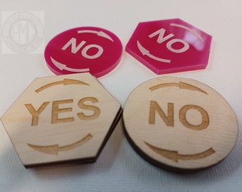Decision coin Yes or No  flip to decide maker fun stocking filler for indecisive people handmade wooden gift for him her gamer Fate Coin