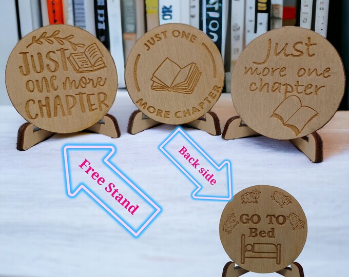 Decision coin Just one more Chapter flip to decide maker fun stocking filler for indecisive people wooden gift for him her Book Lover