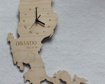 Custom Unique  Luzon from Philippines Maps Wooden Clock