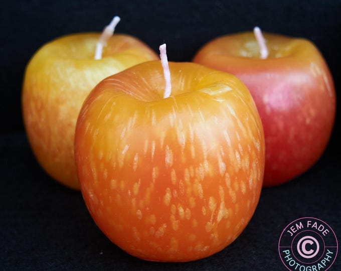 Handmade Fruit Candles – Realistic Apple  Pear Candles, Braided Designs | Perfect Christmas Gift, Housewarming Present & Home Décor Accent