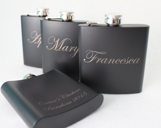 Personalized Hip Flask - Create Your Own Custom Engraved  Flask  Bachelor Party Gift, Groomsmen Bridesmaid Custom Colors