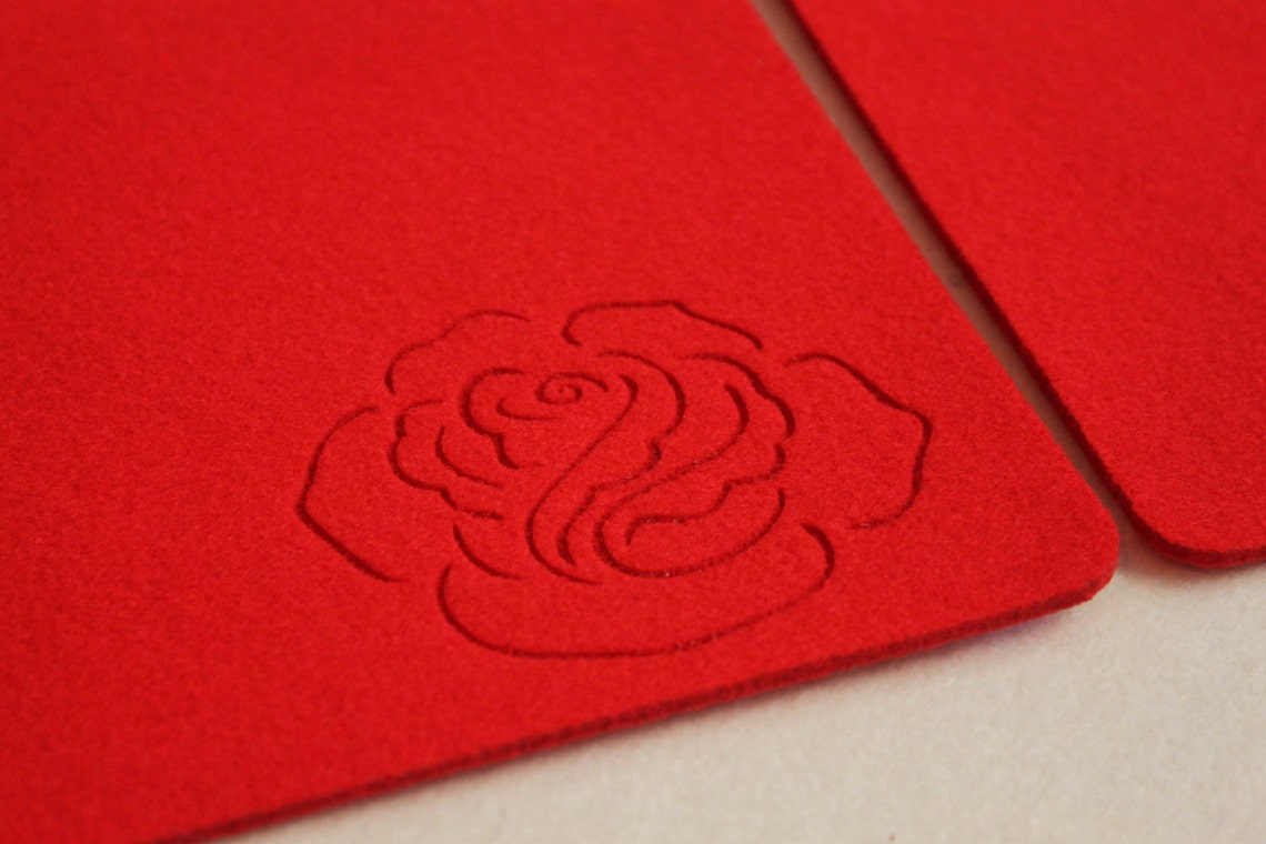 Felt Placemats Rosa Flower Decorations Mat Table Set of 4 Etsy
