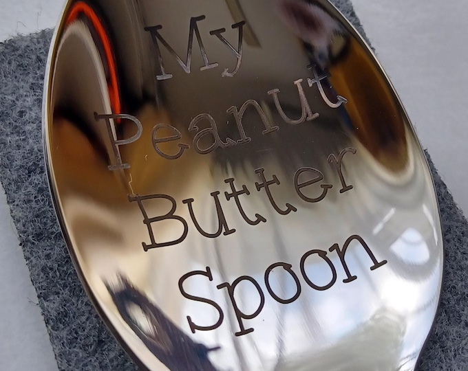 Personalized Peanut Butter Spoon Custom Engraved Gift for Dad Mom Boyfriend Girlfriend Birthday Mothers Fathers Day Christmas free Sleeve