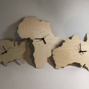 Ireland and Australia Connected Map Clock Country shape clock wooden map IE and AU clock handmade Ireland I'm irish Xmass gift image 4