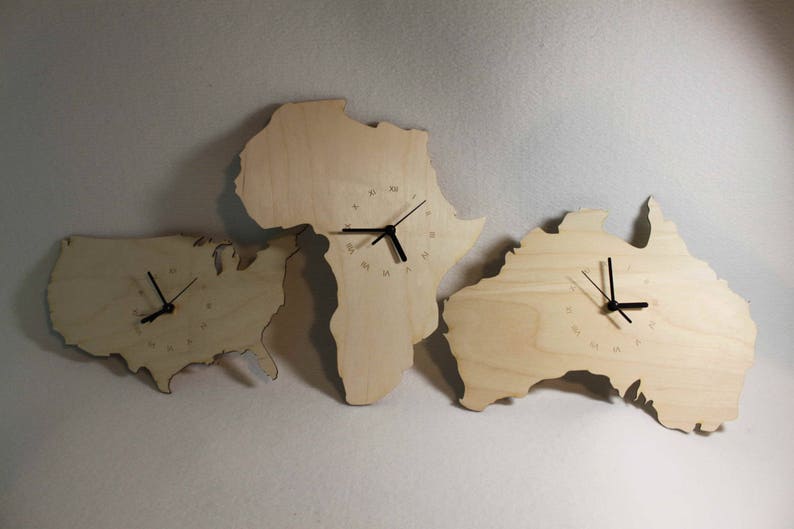 Ireland and Australia Connected Map Clock Country shape clock wooden map IE and AU clock handmade Ireland I'm irish Xmass gift image 4