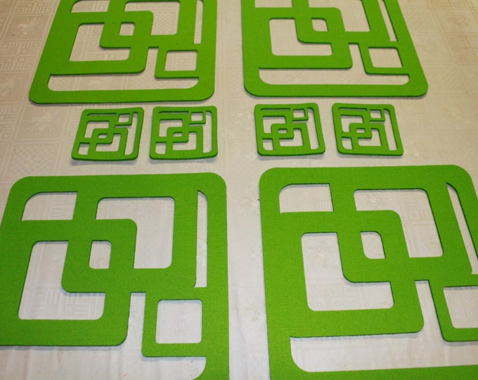 Placemats and coaster Circle Square Quad Designs Felt Table Mats Set of 8 Tablecloth