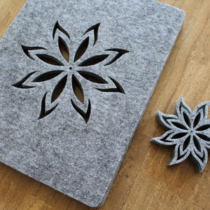 Placemats and coaster GREY and more colour  Fire Aster Shape Felt Table Mats Set of 8