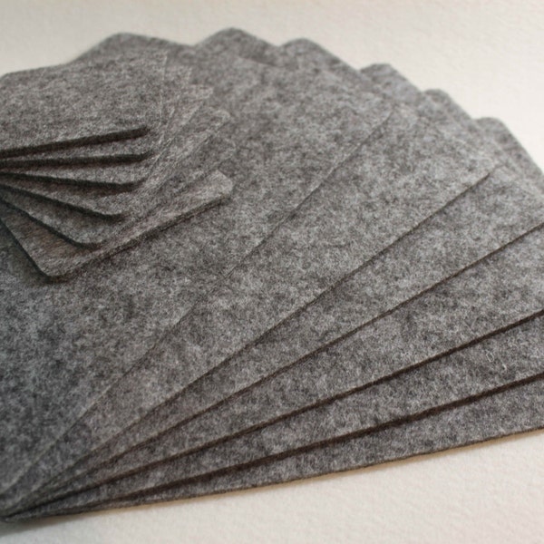 GREY Placemats and coaster Table protector Simple Shape Quadrat Rectangle Felt Table Mats Set of 8 pieces