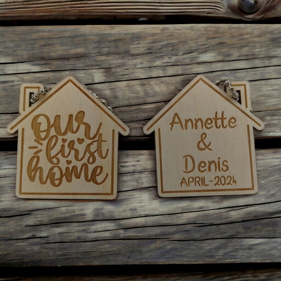 Our New Home Keyring Personalised Set of Couples First Home New