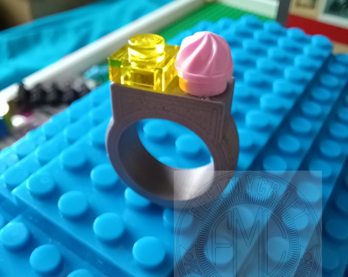 Lego  Ring  minifigures Set of TWO Custom Ring  Personalized size Jewellery Brick Jewellery Gift for Him/Her Adult Fan Of LEGO® or AFOL