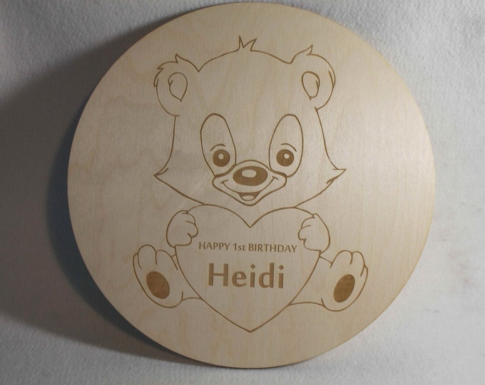 1st Anniversary or .....  Wood Mat Plate Custom Personal Option Tray for Children for Kids