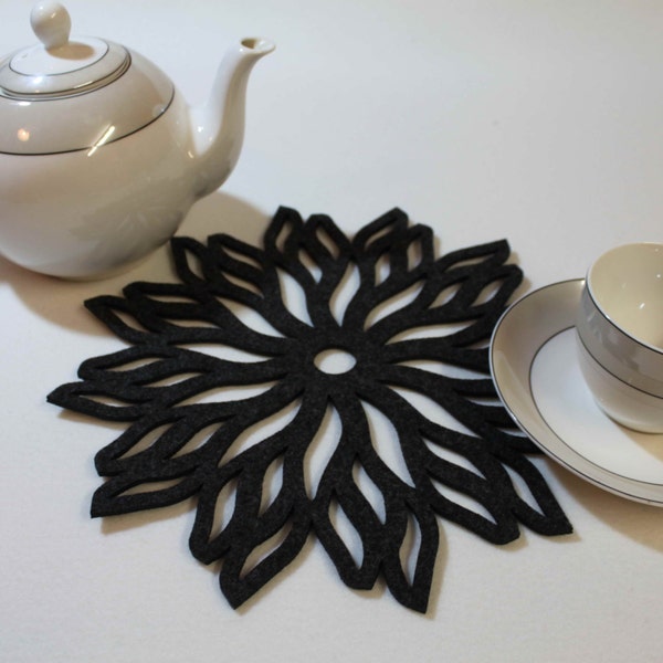Tischsets und Untersetzer Flammen Aster Blumen Kreis Filz Tischsets Set 8 Laser Cut