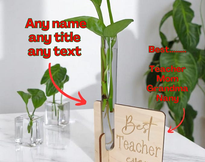 Personalized Gift For Plant Lover Plant Propagation Station Grandma Nany Mom Mum Gift for Teacher Plant Accessories Flower Pot Custom Text