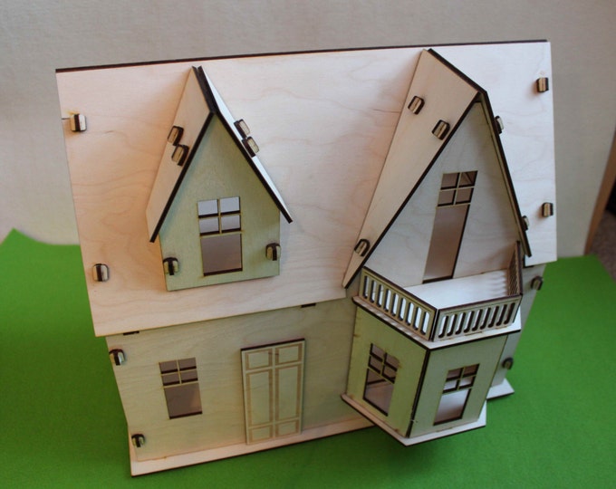 Wooden 3D Doll House Craft Kit Self-assembly Little Cottage