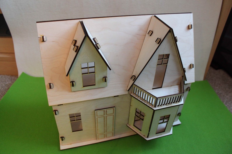 Wooden 3D Doll House Craft Kit Selfassembly Little Cottage Etsy