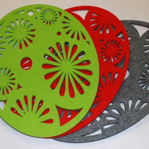 Placemats Easter Eggs Felt Table Mats Set of 2 Laser Cut