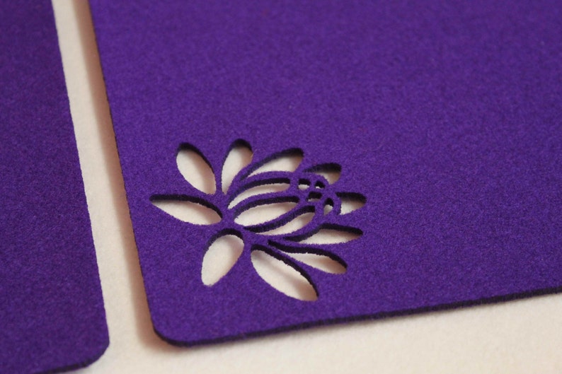 Felt Placemats Flower Decorations Mat Table Set of 4 Laser Cut Etsy