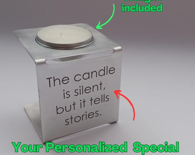 Engagement Candle Holder – Funny Wedding Gift, Personalized Tealight, Bachelorette Party Decor, Custom Candle Favor The candle is silent
