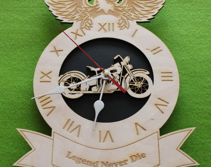Custom Unique Shape Amazing Bespoke Harley  Bike Lover Clock