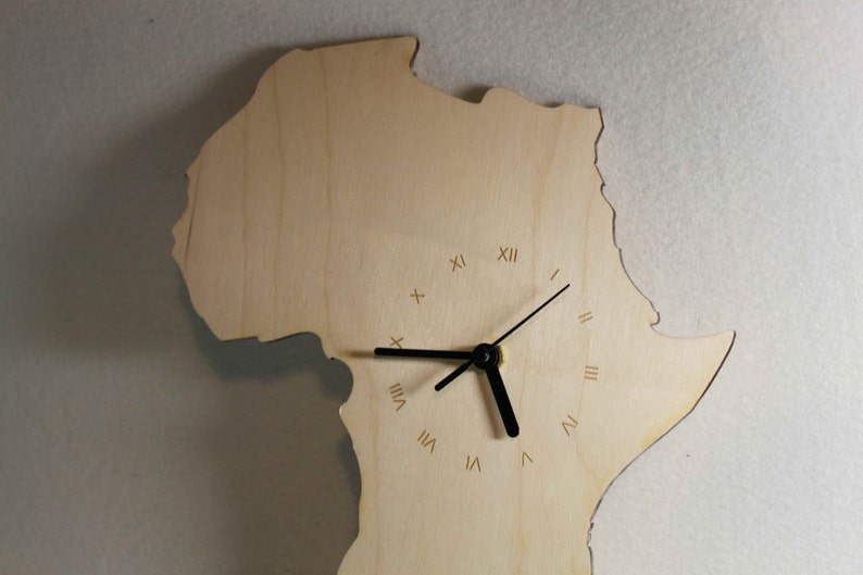 Custom Unique Bespoke Africa Shape Clock Africa Map Wooden Etsy Ireland