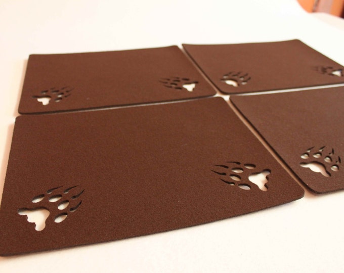 Felt Placemats Animal Accent Decorations Mat Table Set of 4 Laser Cut