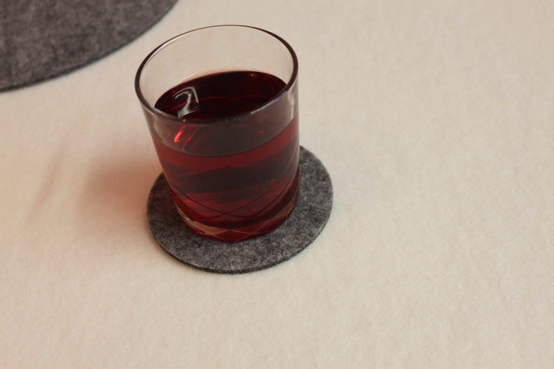 Multi Placemats and Coaster Simple Shape Circle Felt Table Etsy