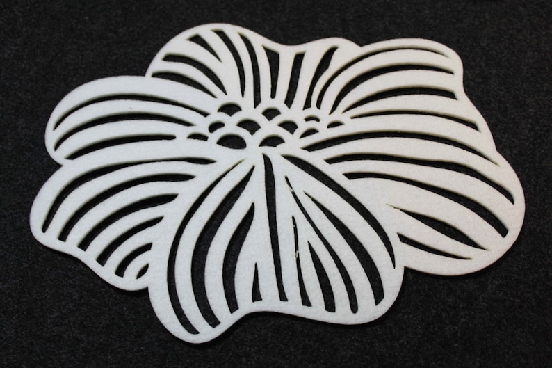 Placemats Flower Blossom Art Felt Table Mats Set of 2 Laser Cut