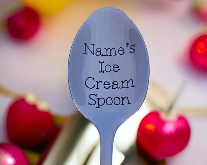 Ice Cream Spoon Personalized Mothers Day Gift Boyfriend Gift Girlfriend Kids Birthday Grandpa Fathers Day Gift Christmas basket Sleeve added