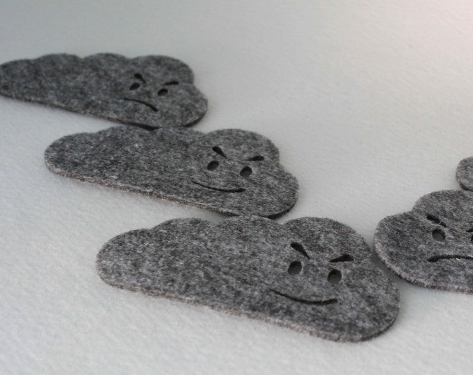 Cloud Felt Coaster with funny face Set of 6