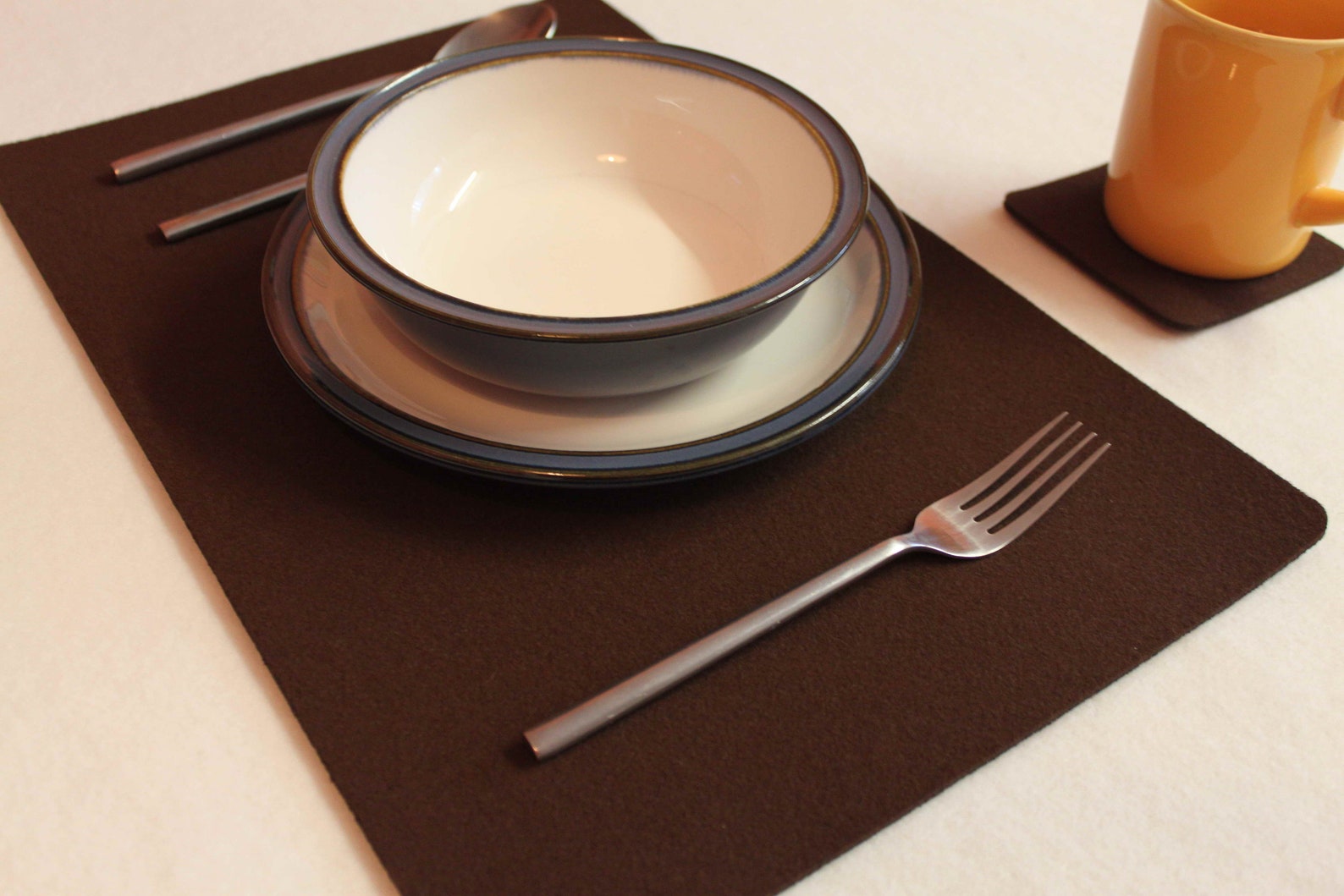 Felt Placemats and Coasters Rectangle Shape Set of 24 Pieces. Etsy