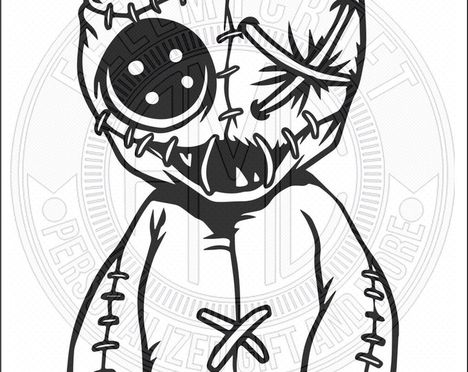 SVG 3d print dxf ploter file Funny Creepy Zombie Voodoo Doll  Wall Art Decoration Halloween   LASER CNC Router, Water-jet Cut File - Vector
