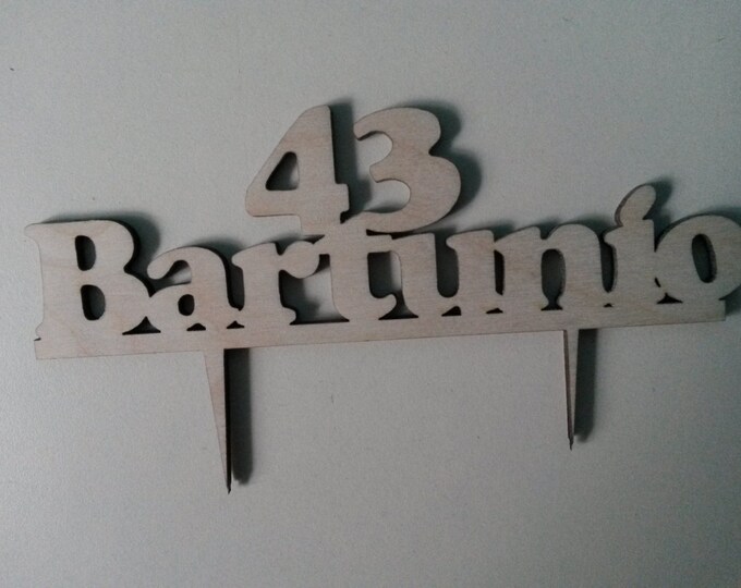 Custom Personalised Birthday Cake Topper Wooden Names With Year