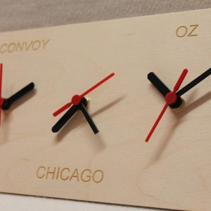Custom Triple Wall Clock Wooden New York Dublin Sydney Chicago or whatever You Want