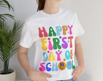 Retro Teacher Shirts, Back to School Teacher Shirt First day of School Shirt for Teachers Kids Staff and Students Gifts