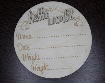 日付を保存 木製 パーソナライズ 赤ちゃん誕生お知らせサイン Hello World サイン レターボード 保育園 保育園装飾 名前サイン 自分で作る