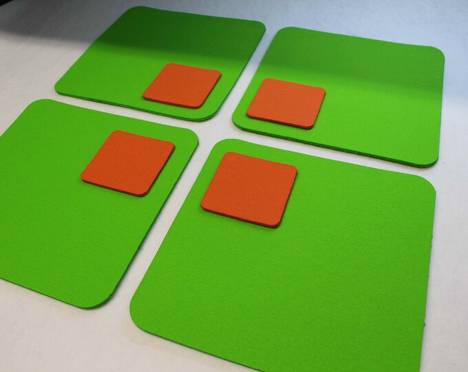 SQUARE Felt Placemats and Coaster Simple Shape square  Felt  Set of 8