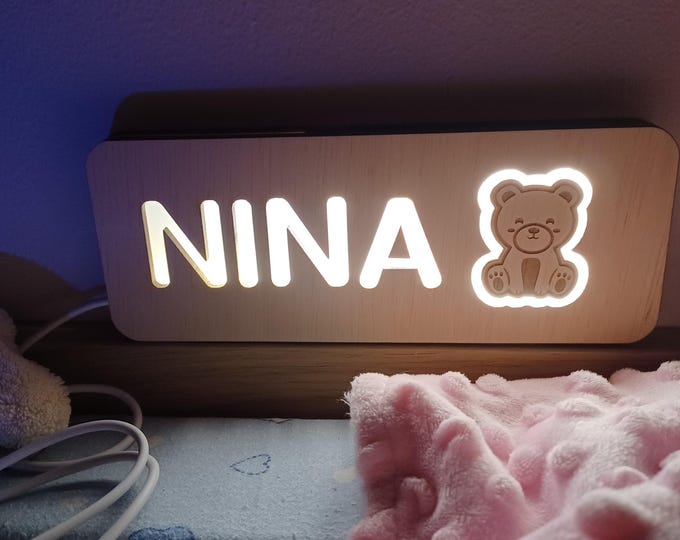 Night Light with Custom Name Baby Toddler Night Lamp Personalized Baby Gift Nursery Light with Personalized message Baby Room Decor Ideas