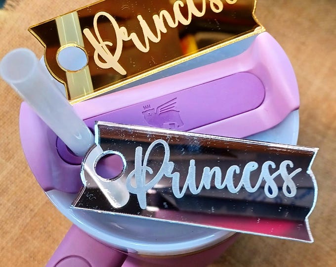 Personalized Tumbler Name Tag Custom Acrylic Name Plate for Tumblers Lid Topper Quencher Accessories  Gift for Her Him Surprise for Mom