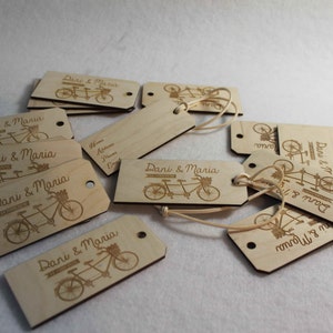 Wedding Label Tag Personalized Luggage Wooden Custom Bespoke Travel SET OF 2