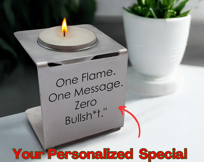 Burning Message in Metal – Tealight Holder That Holds a Moment | Personalized Engraved Gift That Speaks Without Words